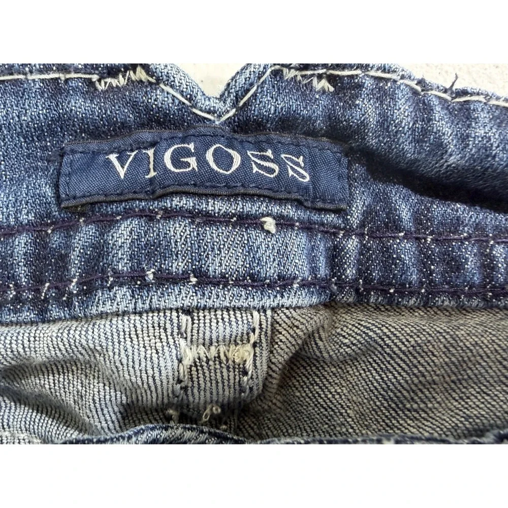 Vigoss‎ New York Boot 3/4 (28x29.5) Low Rise Embroidered Rhinestones Stitching